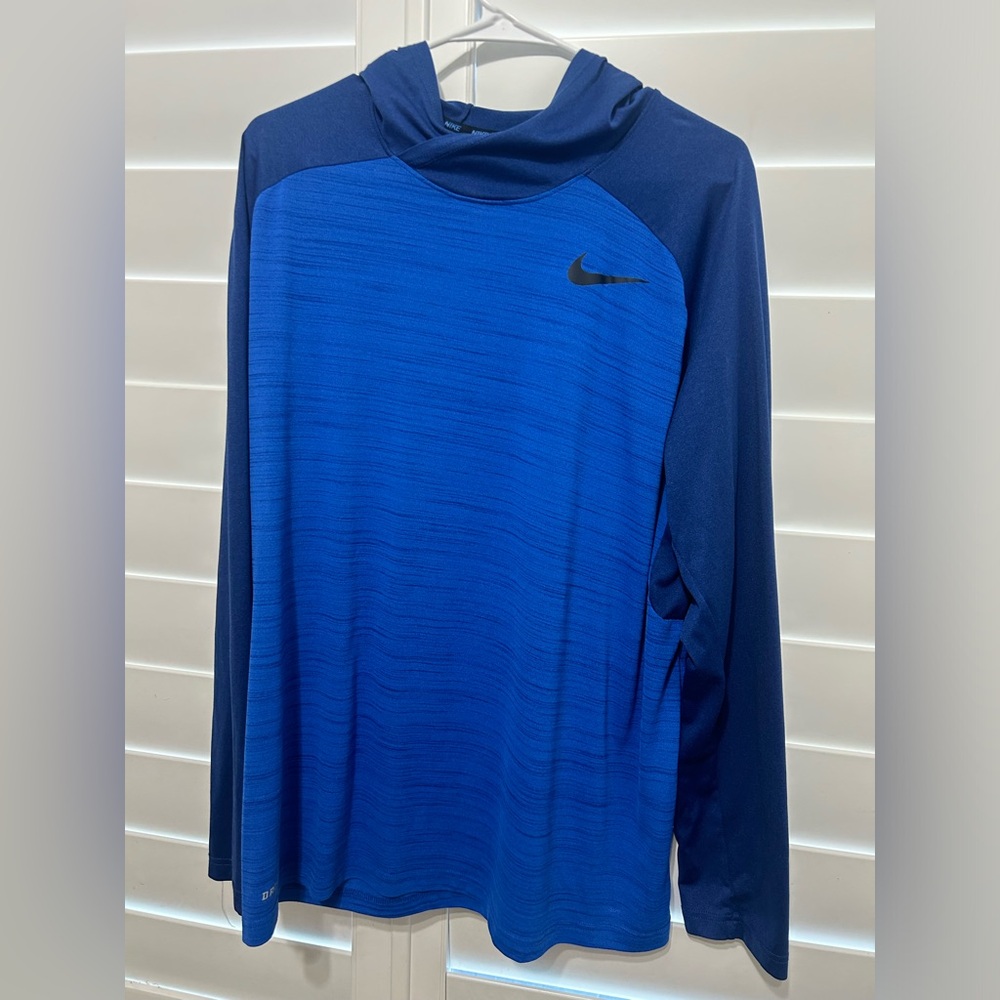 Blue Nike dri fit long sleeve